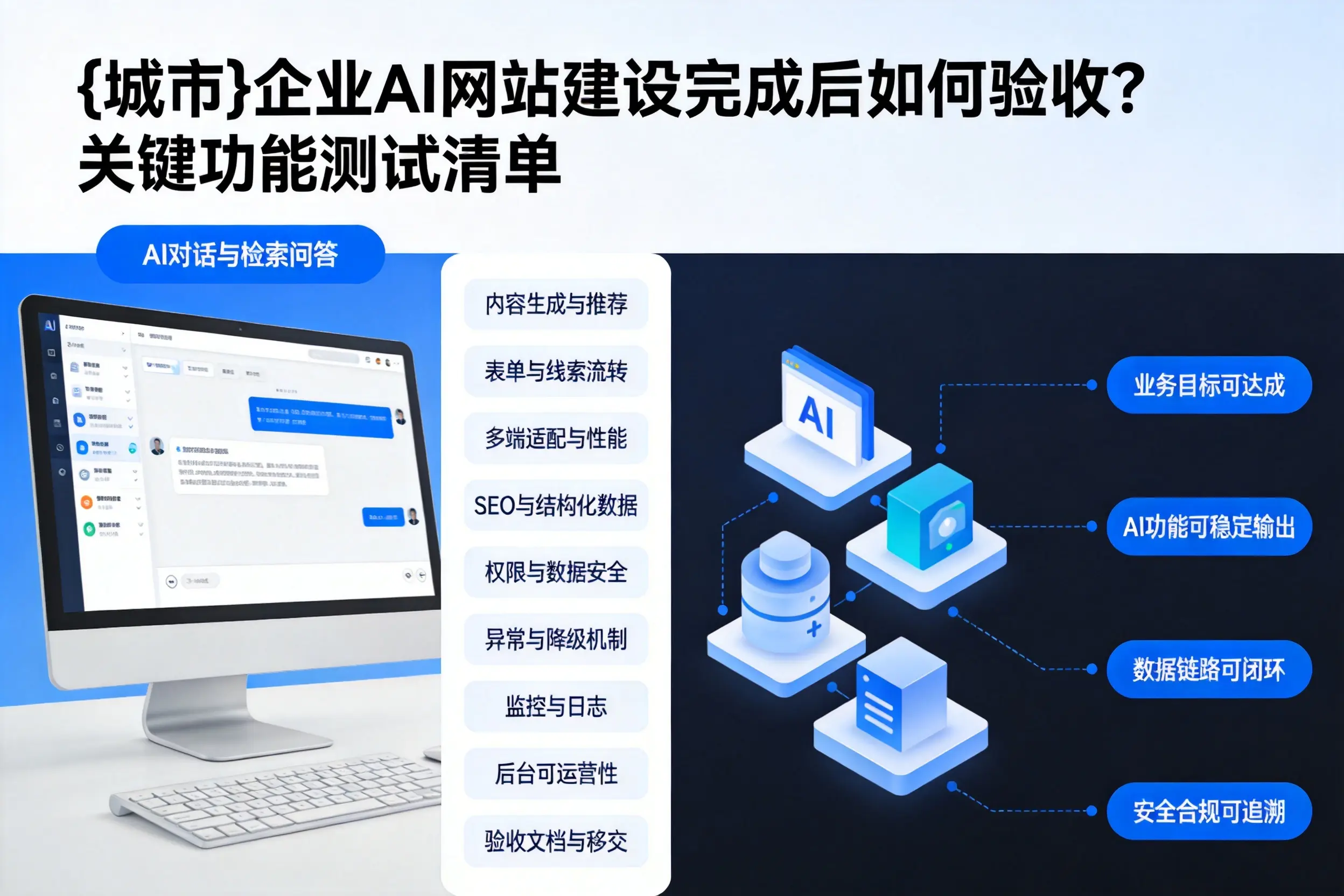 来宾企业AI网站建设完成后如何验收？关键功能测试清单