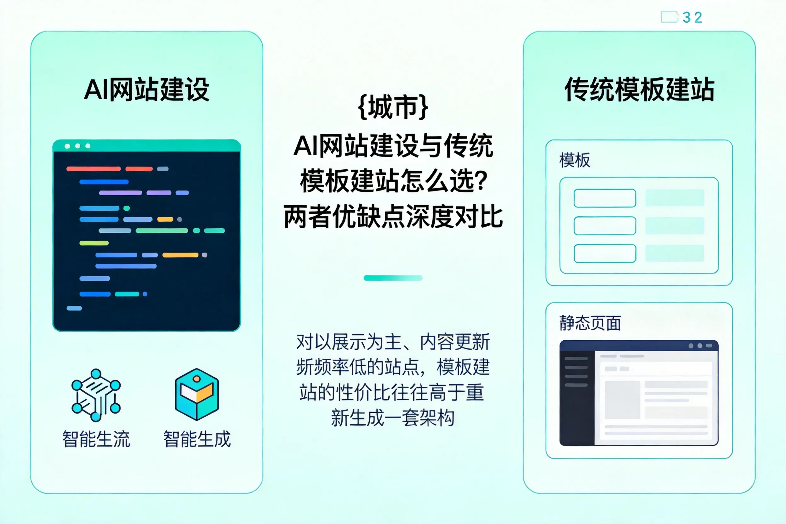 来宾AI网站建设与传统模板建站怎么选?两者优缺点深度对比