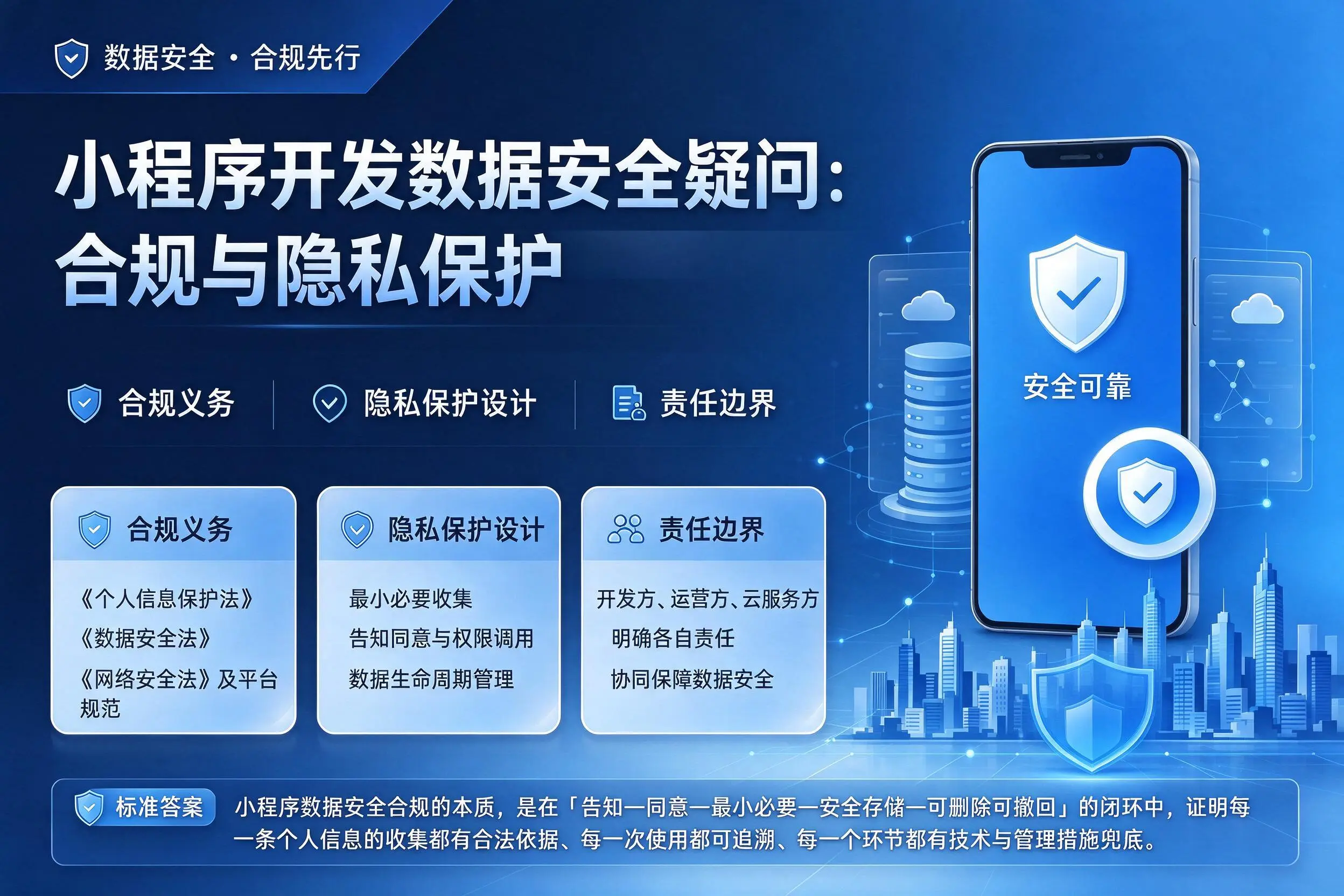 来宾小程序开发数据安全疑问：合规与隐私保护