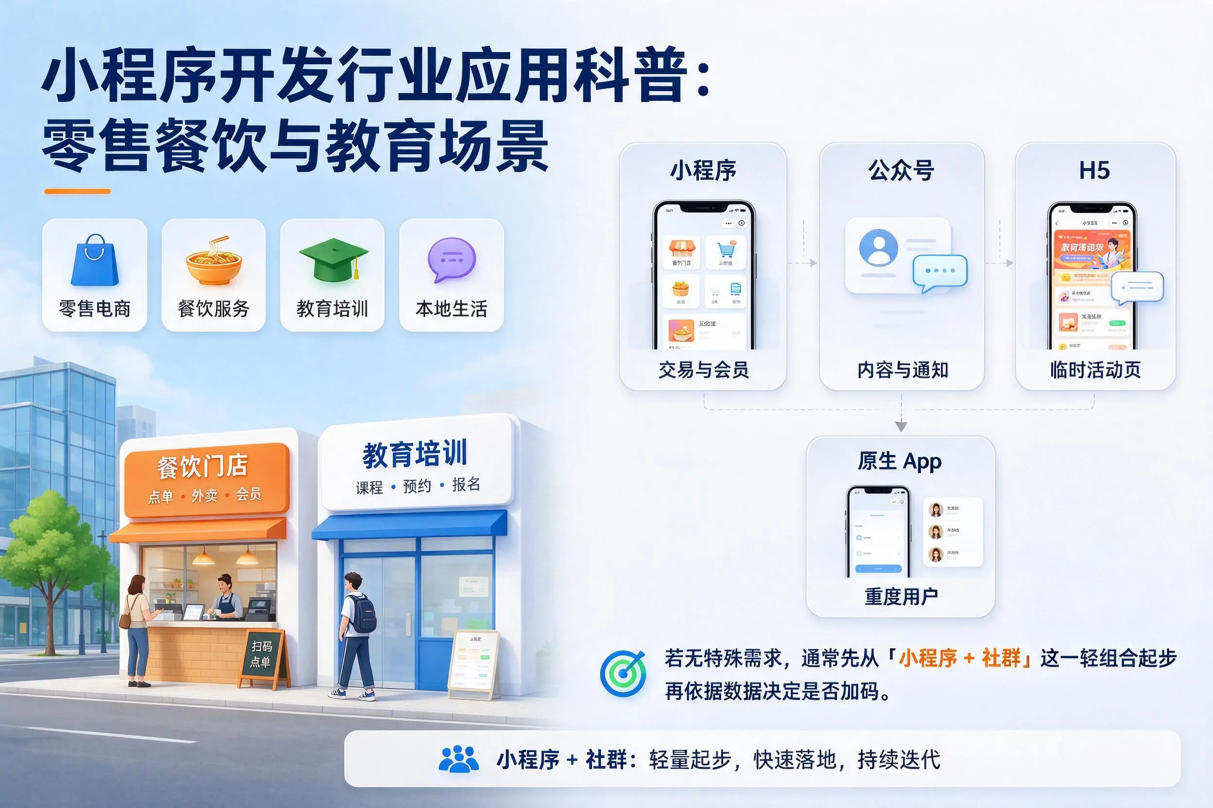 来宾小程序开发行业应用科普：零售餐饮与教育场景