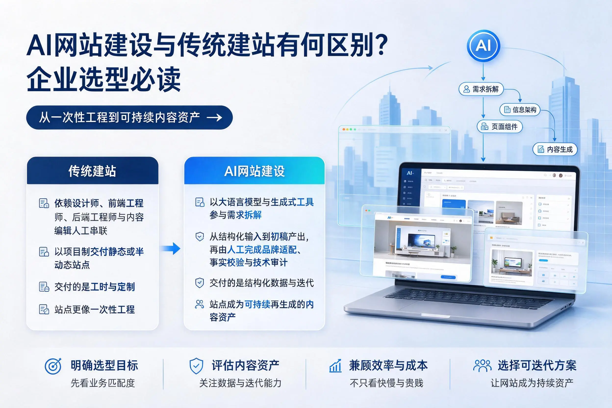 AI网站建设与传统建站有何区别？来宾企业选型必读