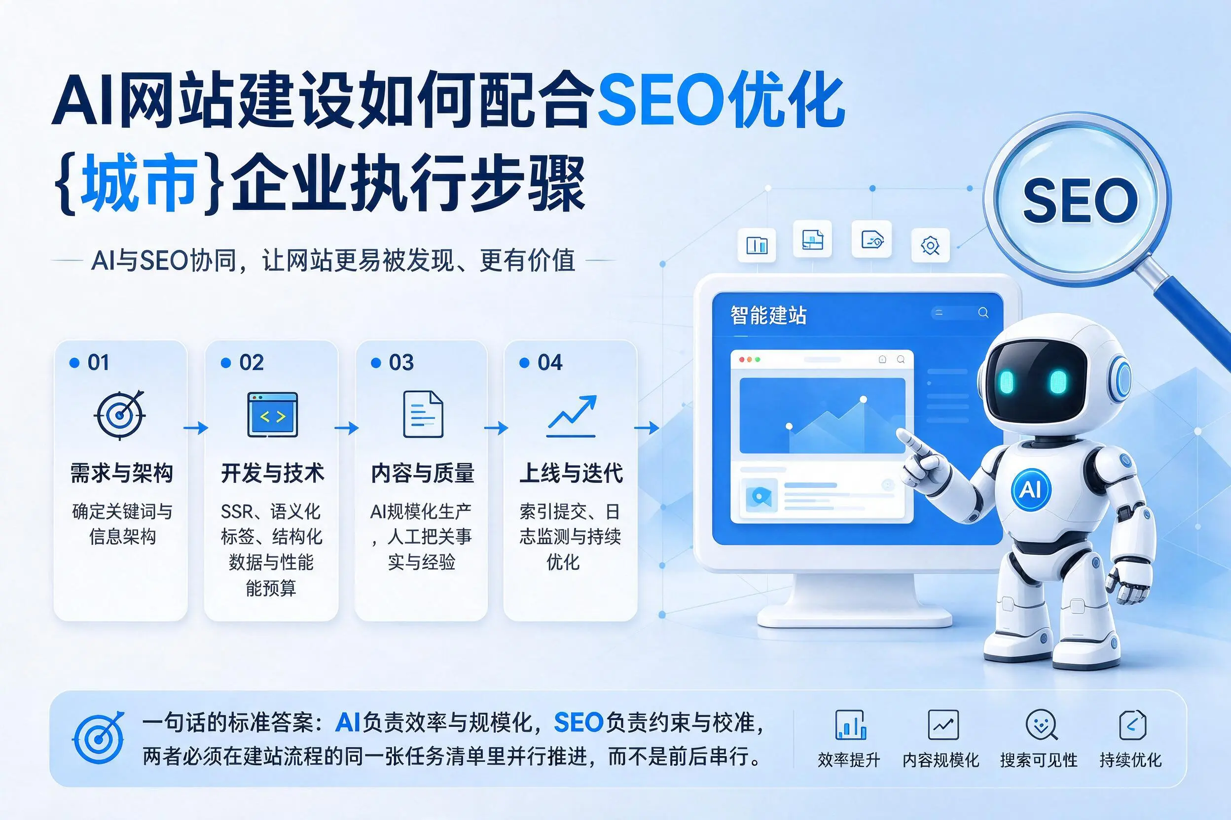 AI网站建设如何配合SEO优化，来宾企业执行步骤