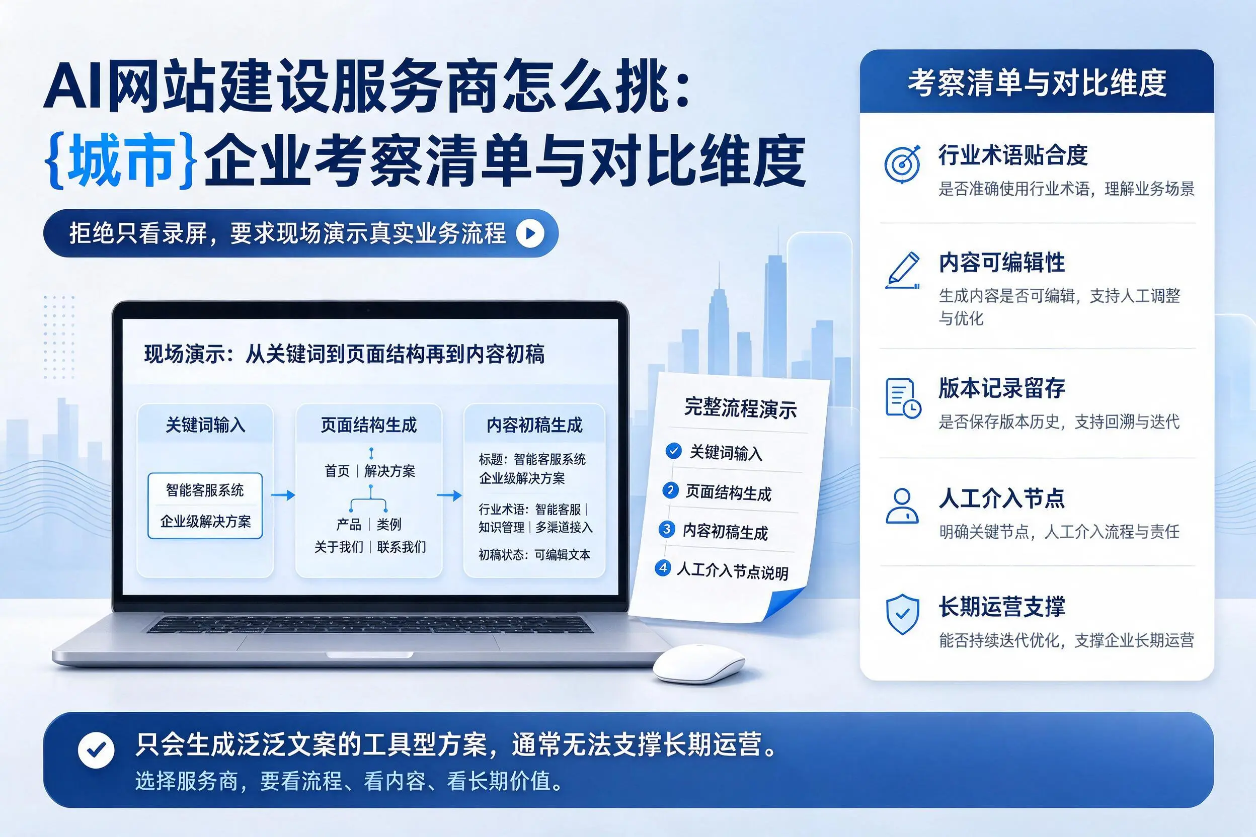 AI网站建设服务商怎么挑：来宾企业考察清单与对比维度