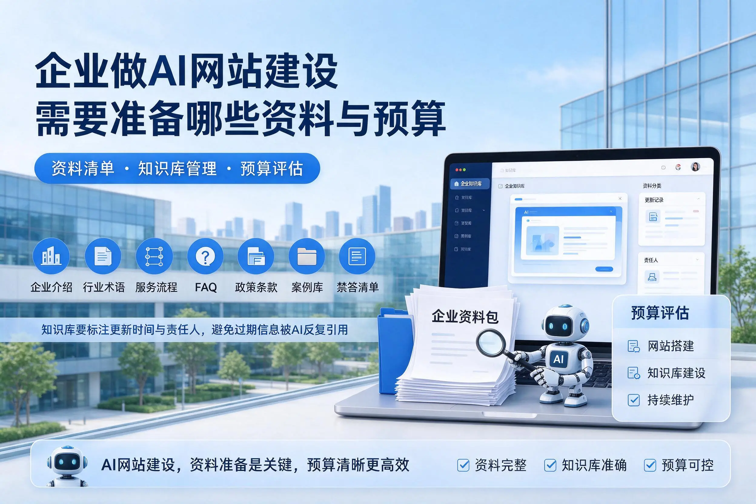 来宾企业做AI网站建设需要准备哪些资料与预算